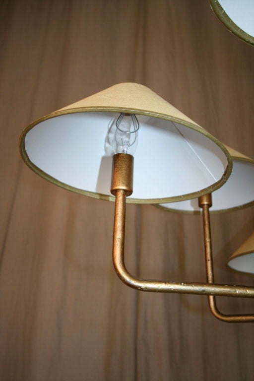 Gold Leaf Pair of 70's Italian Floor Lamps