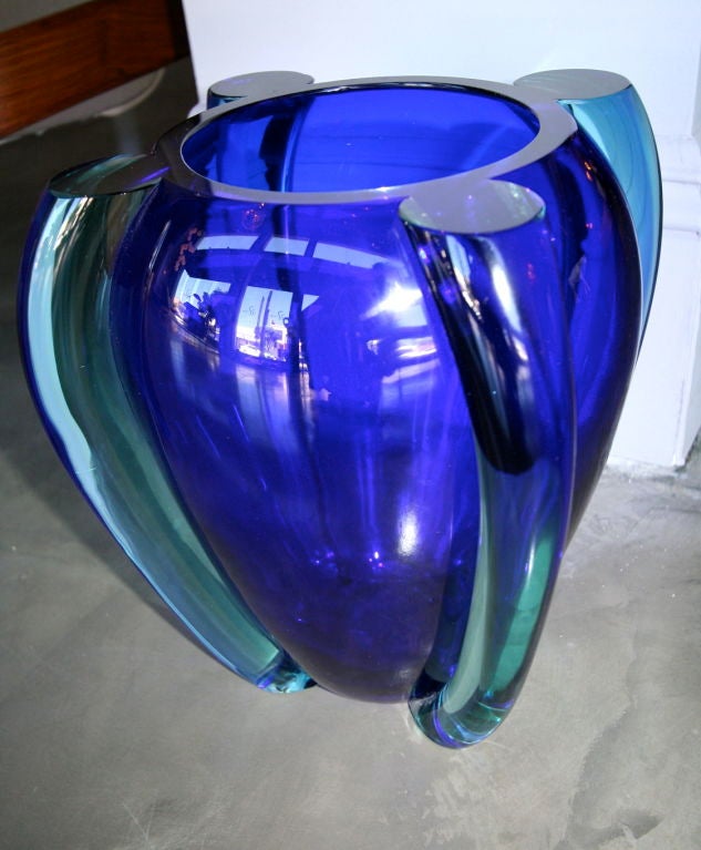 Blue Venini Vase by Tina Aufiero at 1stDibs