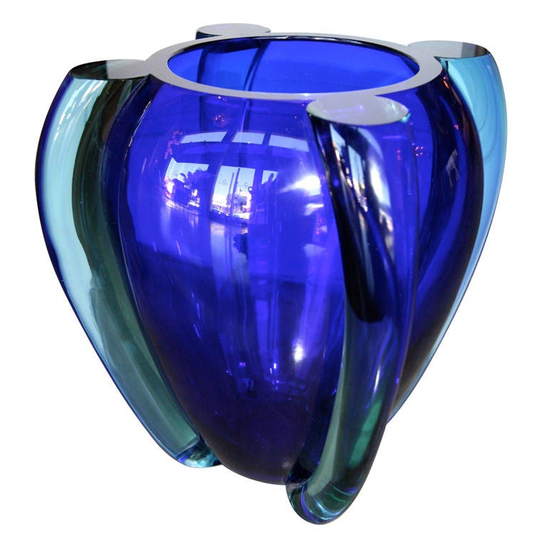 Blue Venini Vase by Tina Aufiero at 1stDibs
