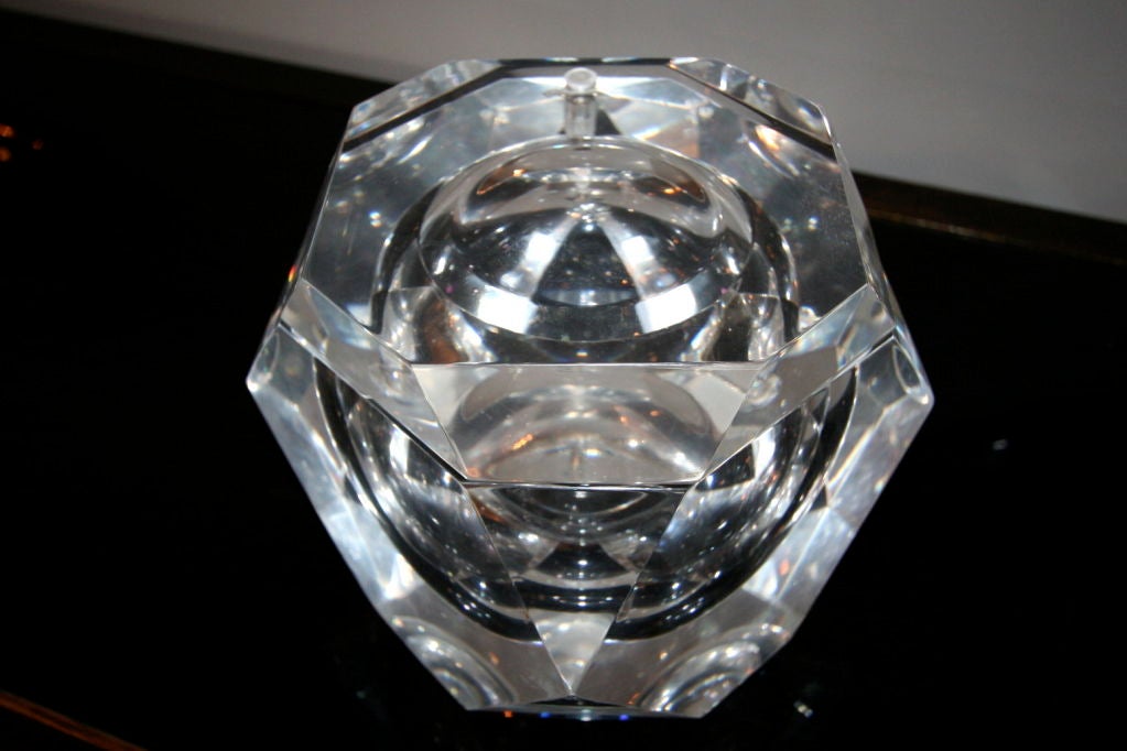 American 70's Lucite Box with Swivel Lid