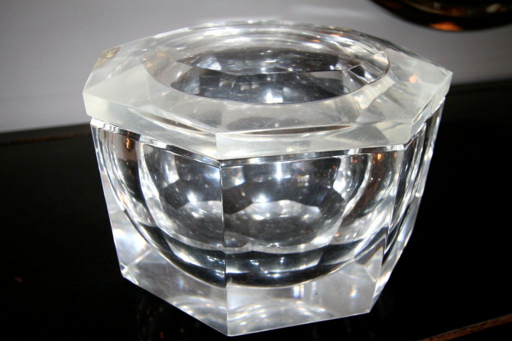 70's Lucite Box with Swivel Lid