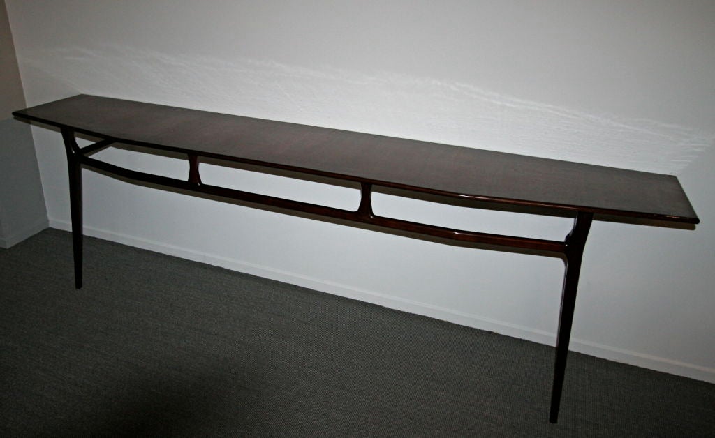 Elegant 60's Brazilian console table by Scapinelli, newly restored