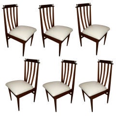 Set of Six 1960s Argentinian Dining Chairs with Chrome Details 11