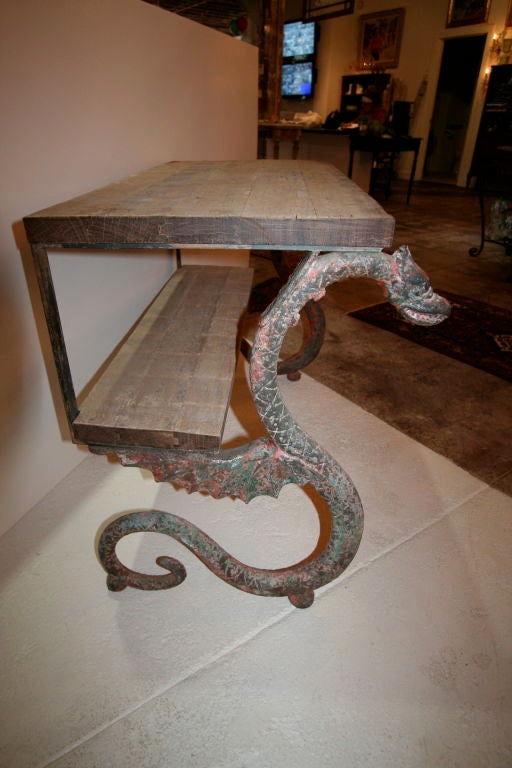 19 c. Iron Dragon Table adjusted from French Park Bench 1