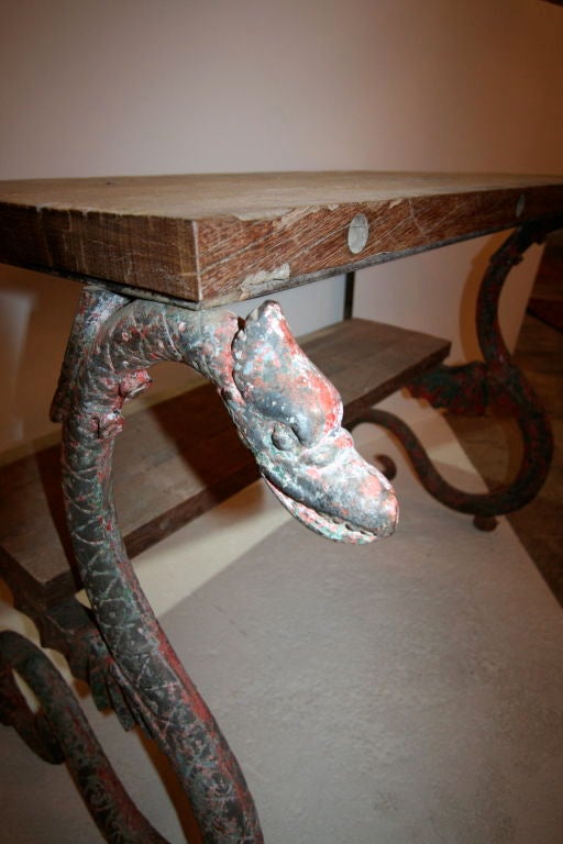 19 c. Iron Dragon Table adjusted from French Park Bench 2