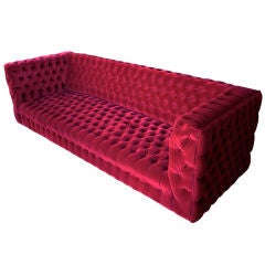 Custom Capitone "Carmen" Tufted Velvet Sofa 7