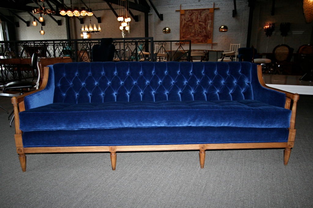 blue mohair sofa