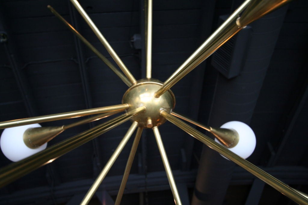 60's Italian Sputnik Chandelier In Excellent Condition In Los Angeles, CA