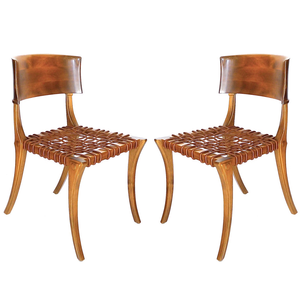 Pair of Klismos Chairs T.H. Robsjohn Gibbings Saridis of Athens For Sale