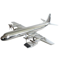 Vintage Large Lockheed Electra Original Aluminum Airplane Model