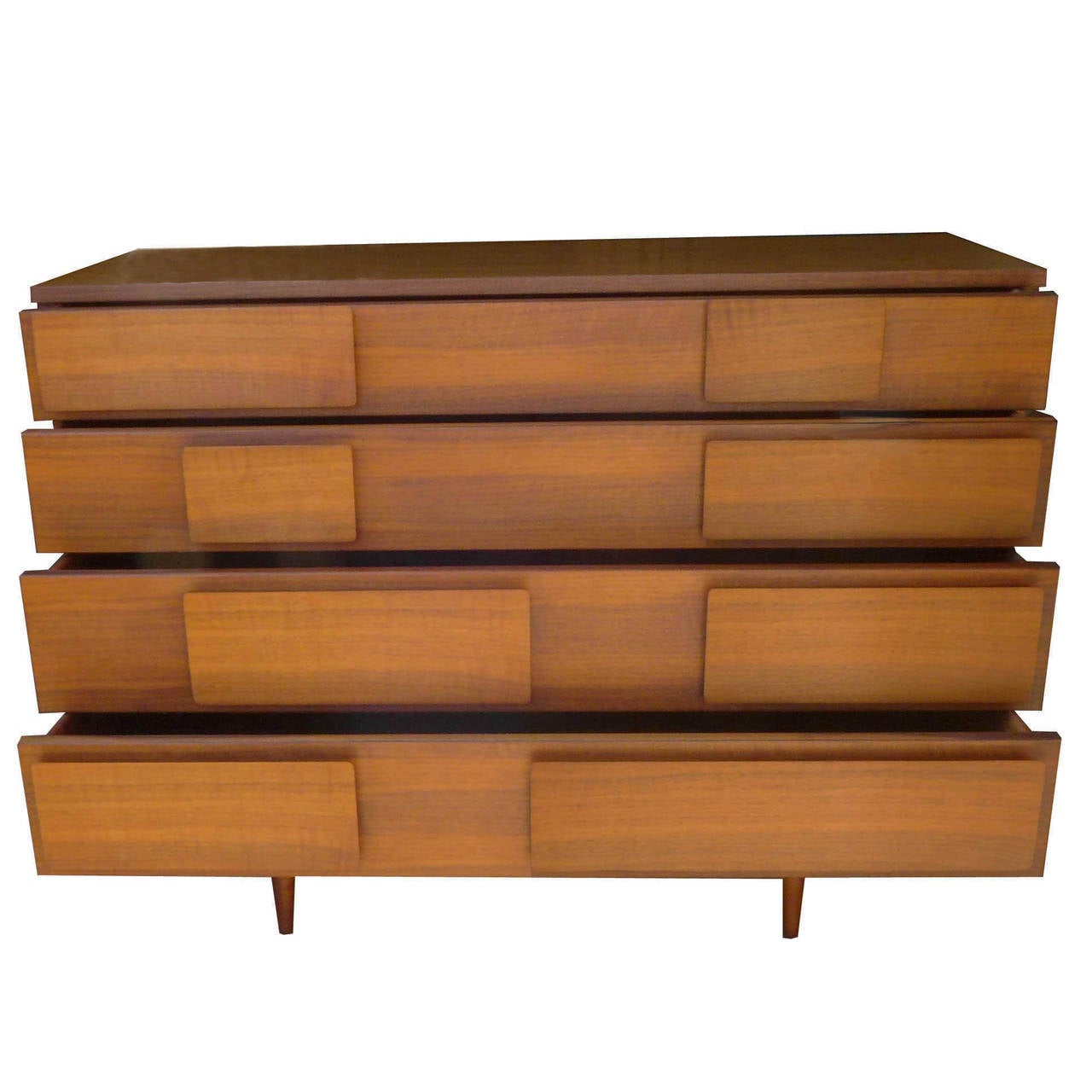 Mid-Century Modern Rare Pair of Gio Ponti Walnut Dressers for M. Singer & Sons