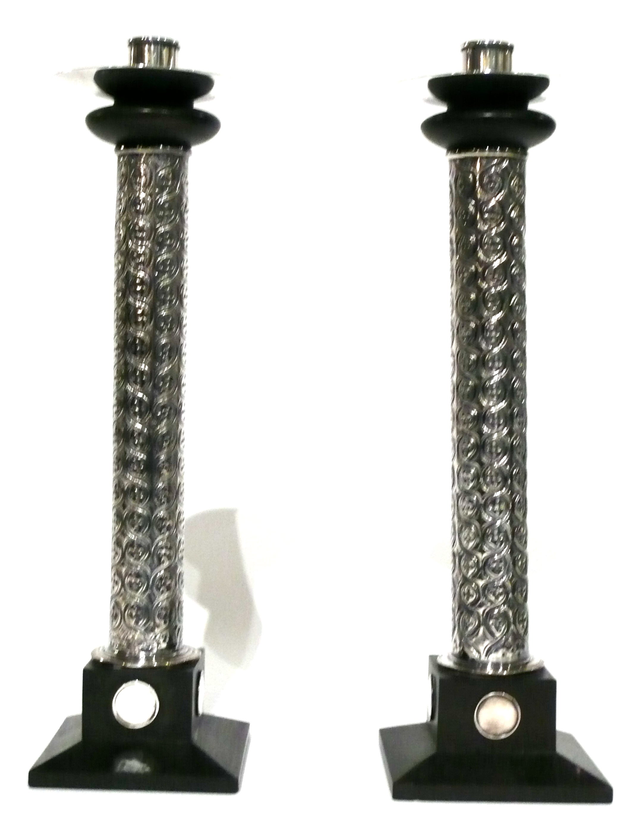 Pair of Monumental Sterling Candlesticks by William Spratling For Sale