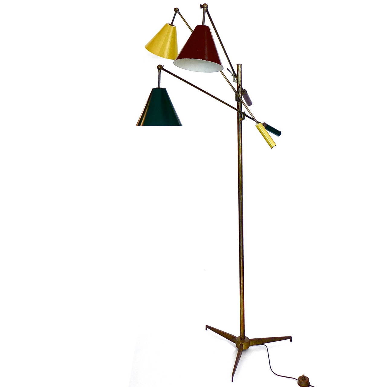 Mid-Century Modern Rare Original Signed Angelo Lelli Triennale Lamp by Arredoluce