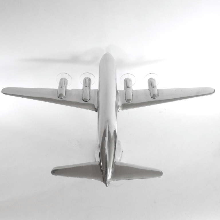 American Large Original Eastern Airlines DC 7 Scale Model Aluminum Airplane For Sale