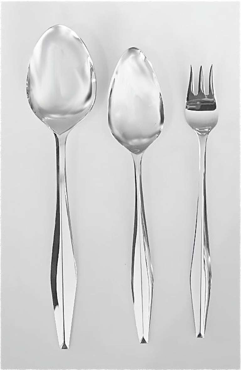 Mid-Century Modern Gio Ponti Sterling Flatware Service for 12 or 18 + Serving Pcs 92 or 134 Pcs