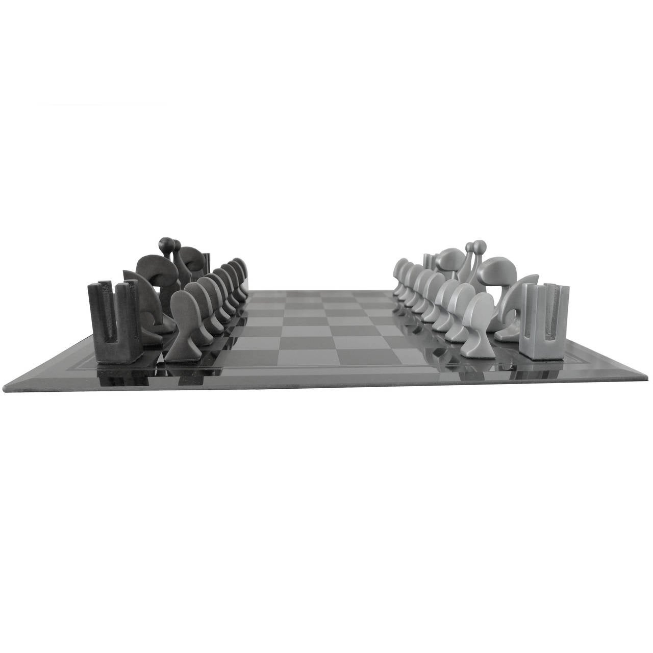 French Pierre Cardin, 1969 Evolution Chess Set with Glass Board For Sale