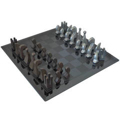 Pierre Cardin, 1969 Evolution Chess Set with Glass Board