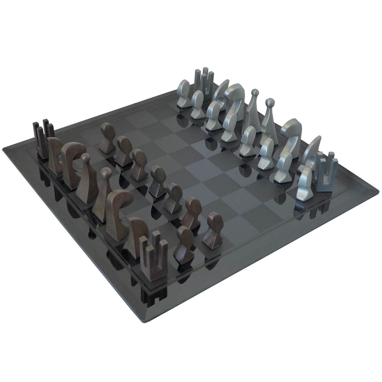 Pierre Cardin, 1969 Evolution Chess Set with Glass Board For Sale