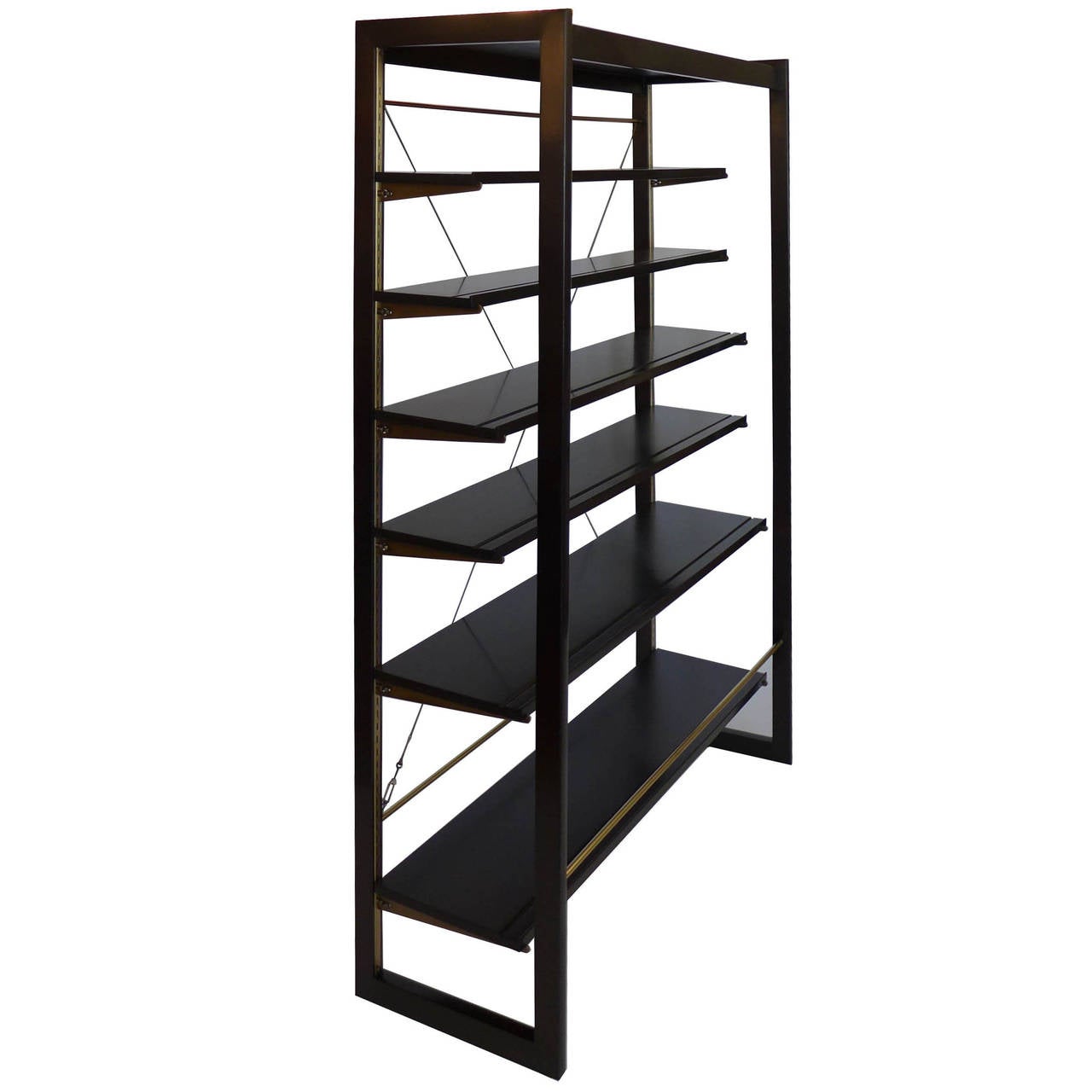 Rare Edward Wormley Open Frame Lit Shelf Room Divider for Dunbar