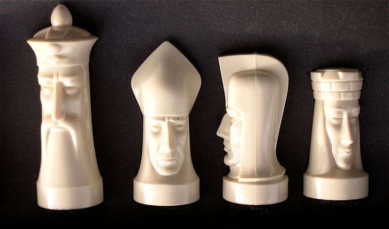 Mid-Century Modern Gothic Modern Chess Set by Ganine
