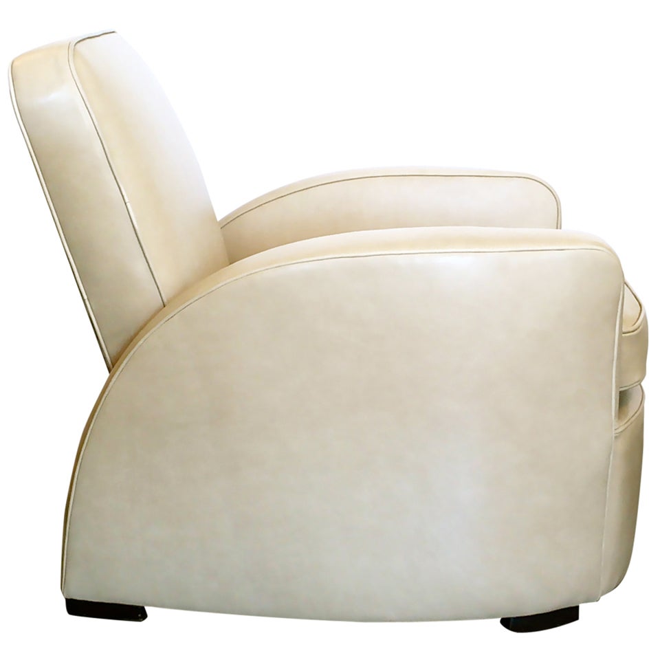 Original Streamline 1930
s "Rock-A-Fella" Chair in Leather For Sale
