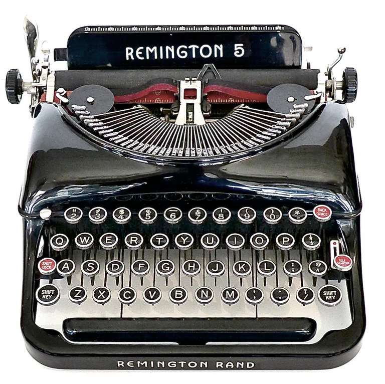 Mid-20th Century 1935 Streamline Remington 5 Portable Typewriter