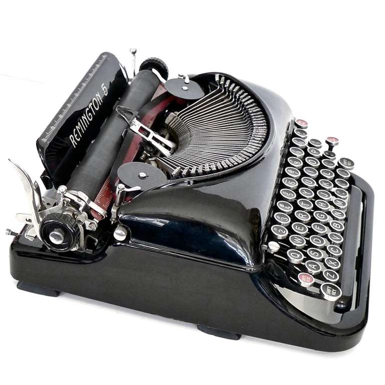 Metal 1935 Streamline Remington 5 Portable Typewriter