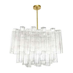 Large Murano Tronchi Glass Chandelier by Camer