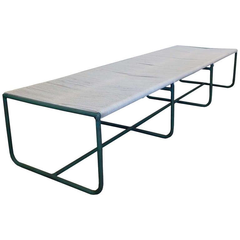 Rare Early Pair of Walter Lamb Bronze Extra Long Benches