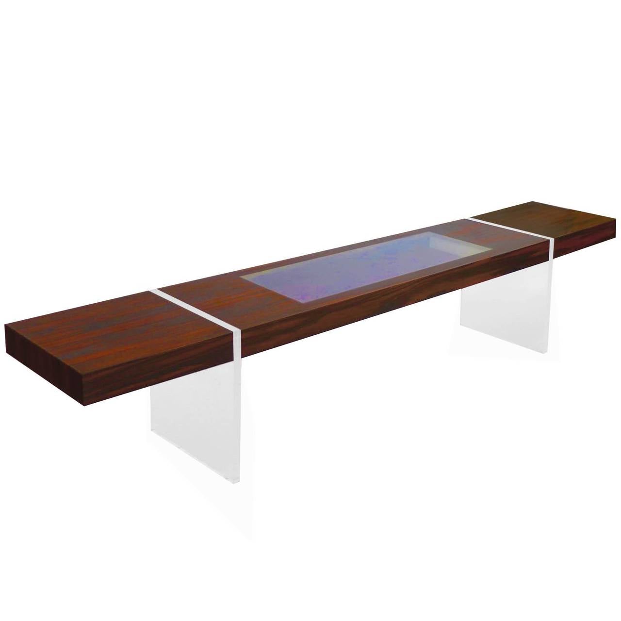 Custom Kagan Illuminated Rosewood Low Table