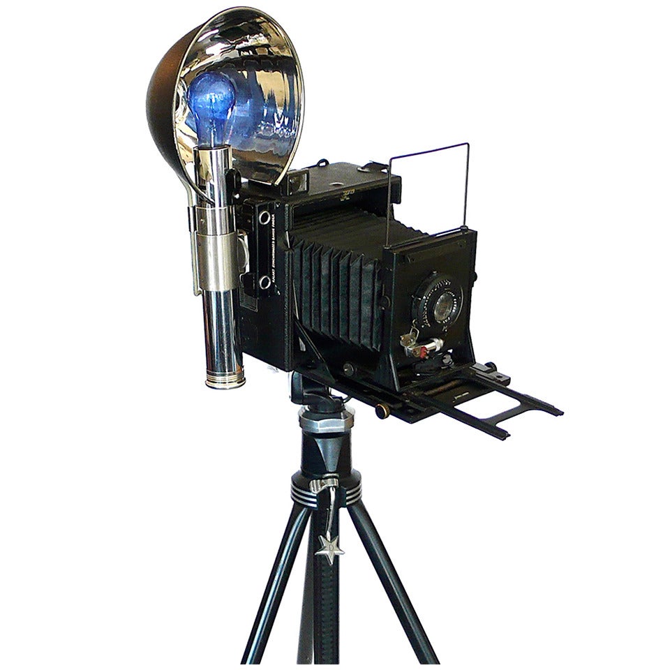 Large Format Press Camera with Star Tripod