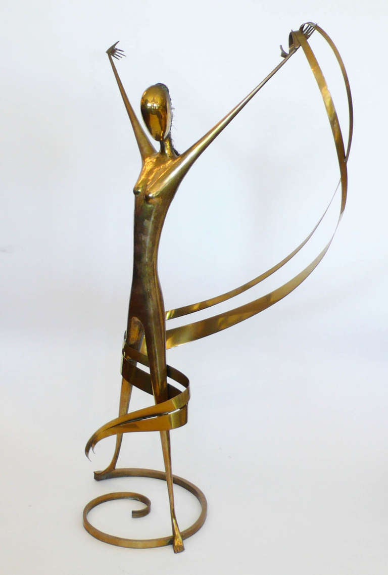 Art Deco Huge Early Isadora Duncan Signed Hagenauer Sculpture For Sale