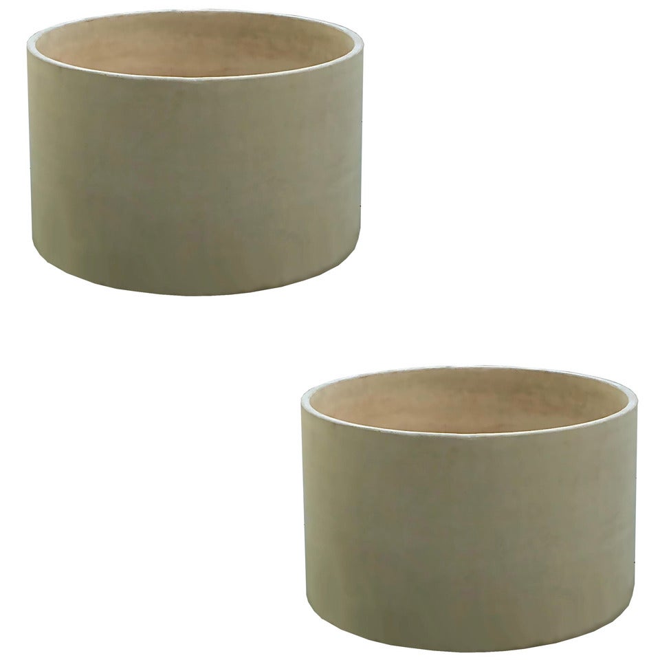 Pair of Large Architectural Pottery Planters For Sale