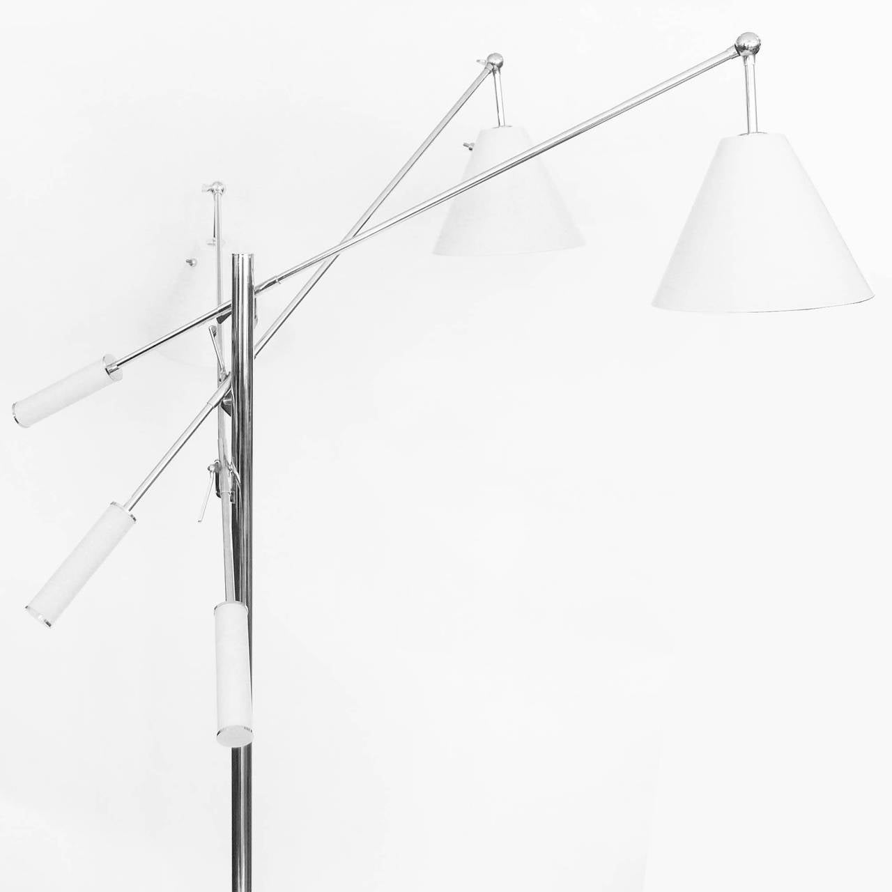 Mid-Century Modern Original Signed Angelo Lelli Triennale Lamp by Arredoluce in White