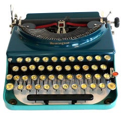 Fantastic Art Deco Original 1927 Blue-Turquoise Remington Typewriter