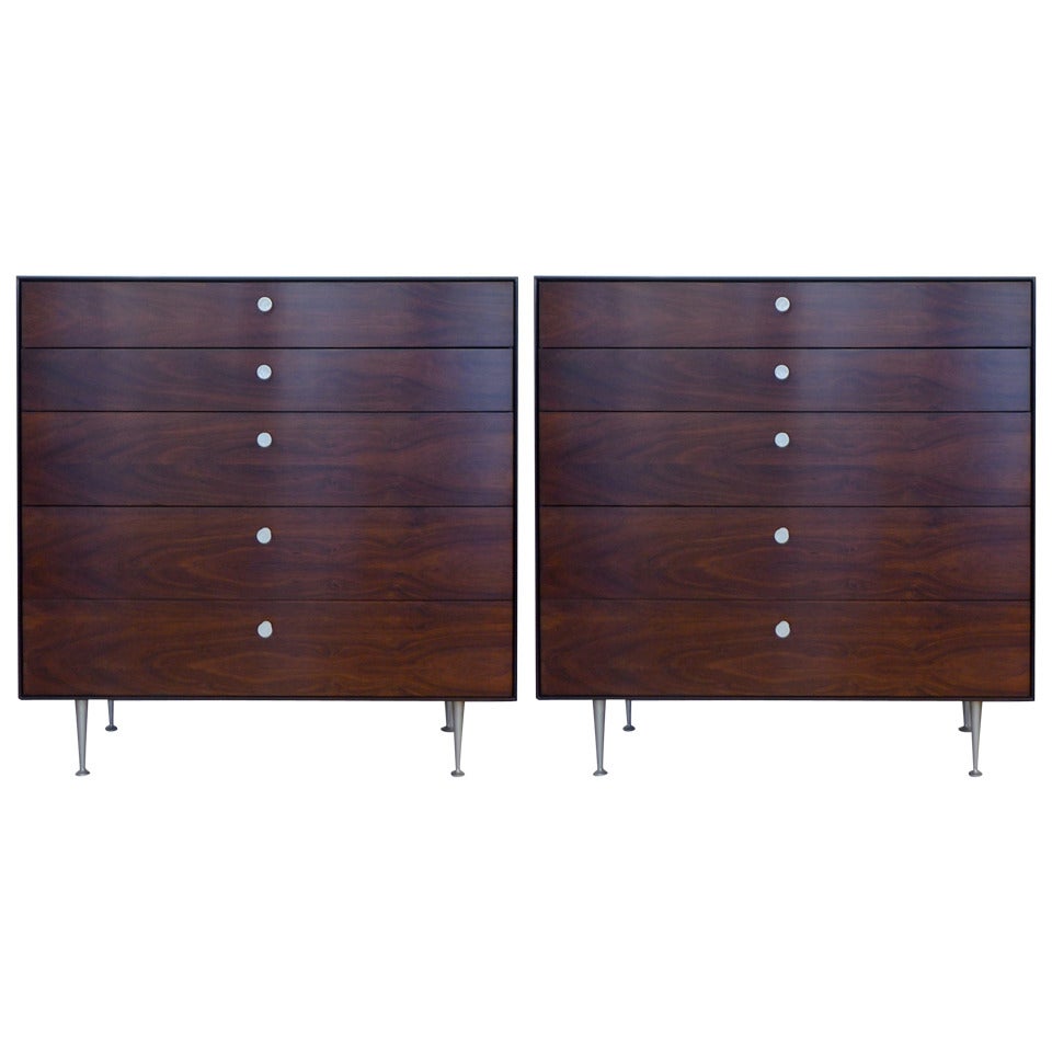 Matched Pair of Thin Edge Rosewood Dressers by George Nelson for Herman Miller