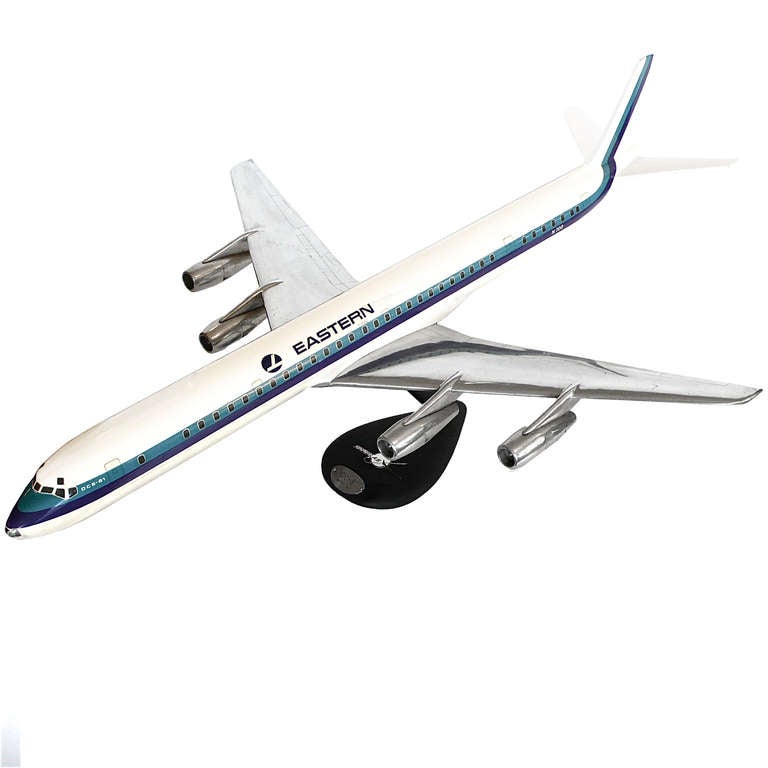 American Huge Aluminum Eastern Airlines DC8 Scale Model Plane