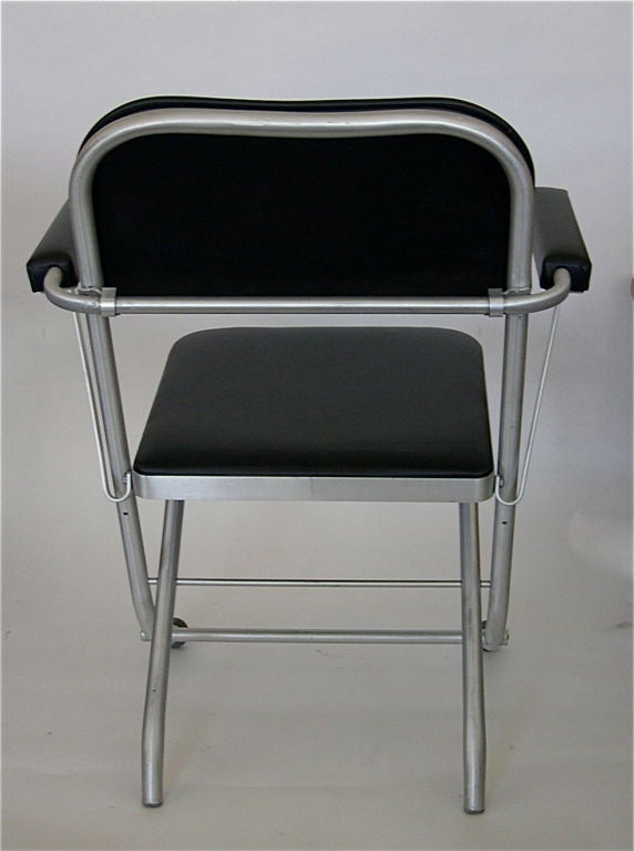 American Set of 8 Warren McArthur Folding Chairs w/ Original Upholstery