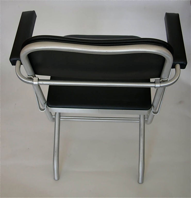 Aluminum Set of 8 Warren McArthur Folding Chairs w/ Original Upholstery