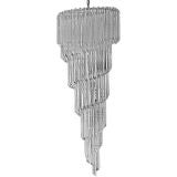 Large Murano Crystal Cascading Spiral Chandelier by Camer
