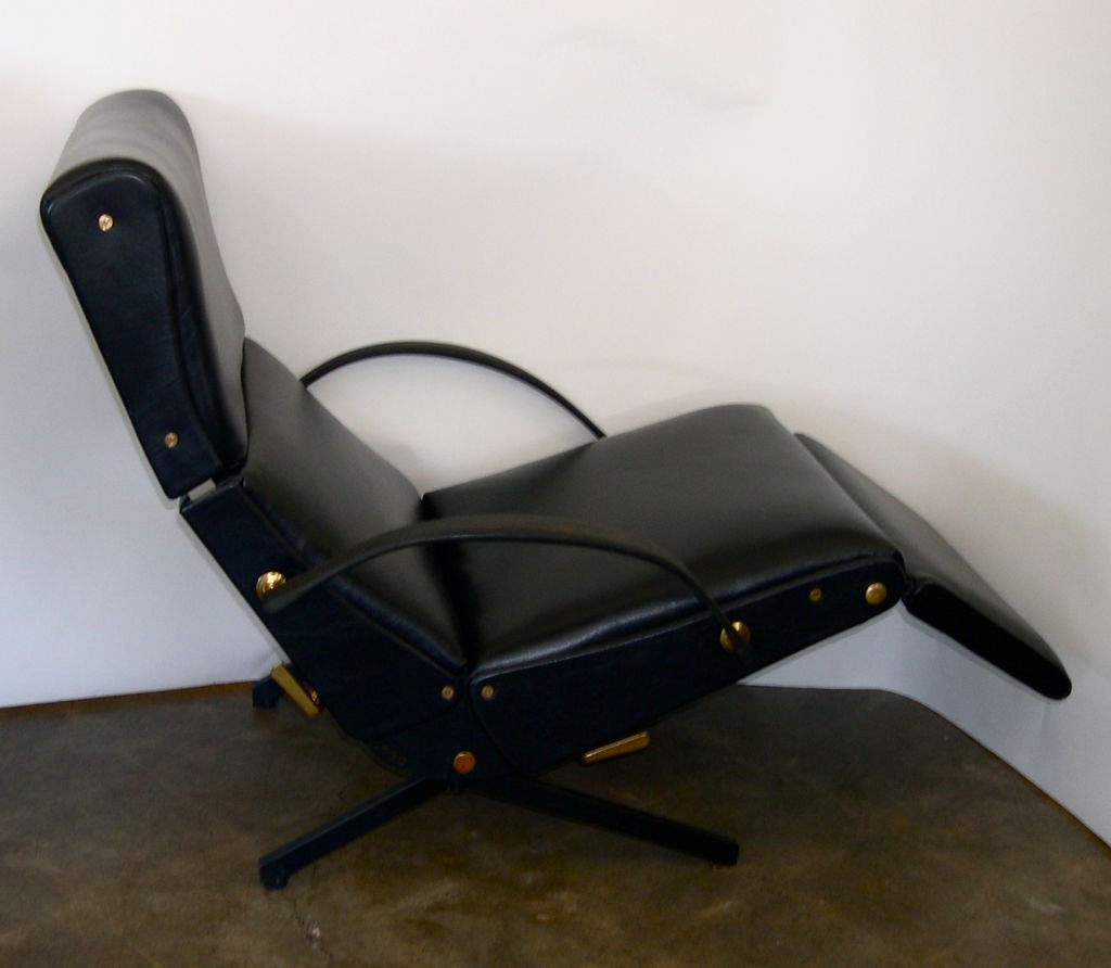 P 40 Leather Lounge Chair by Osvaldo Borsani for Techno