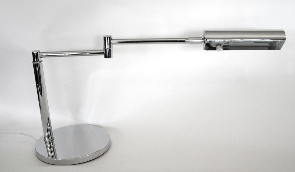 20th Century Adjustable Chrome Swing Arm Table Lamp by Koch & Lowy