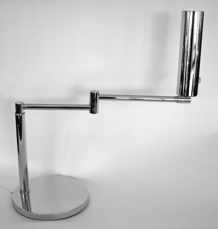 Adjustable Chrome Swing Arm Table Lamp by Koch & Lowy 1
