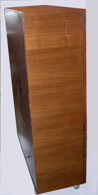 Rare Streamline Art Deco Walnut Cabinet by Gilbert Rohde In Excellent Condition For Sale In Los Angeles, CA