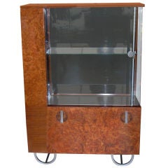 Rare Streamline Art Deco Walnut Cabinet by Gilbert Rohde