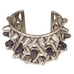 Important Amythest and Sterling Bracelet by Antonio Pineda