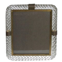 Original Twisted Rope Murano Glass and Brass Picture Frame