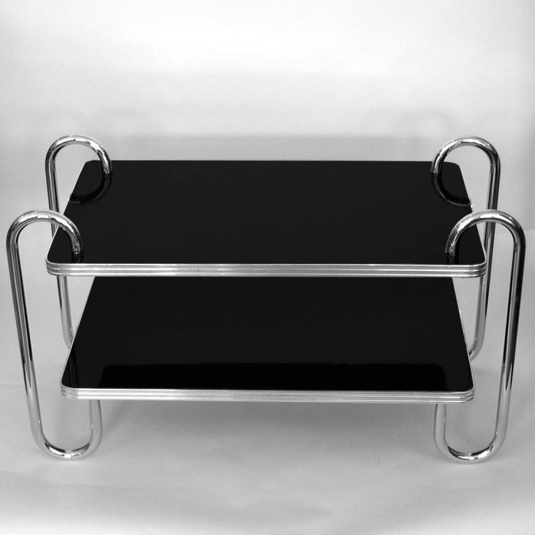 Original Streamline Art Deco Chrome Coffee or Side Table by Troy