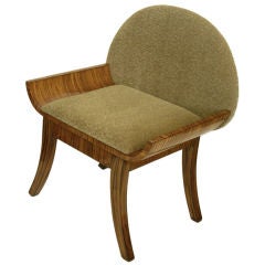 Vintage Original 1930  French Art Deco Macassar Boudoir Chair