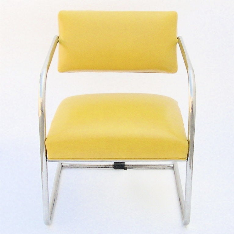 Chrome Late Production Cantiliever Chair by Richard Neutra For Sale